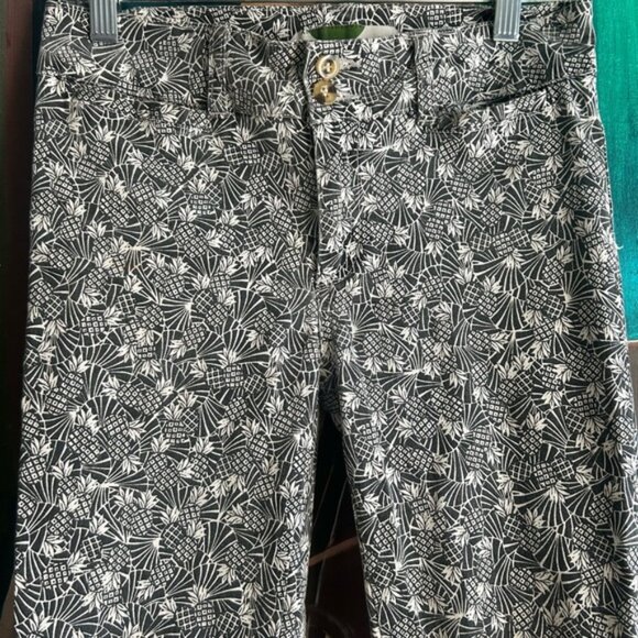 Anthropologie Gray and White Flare Jeans with Leopard Print - Picture 13 of 15